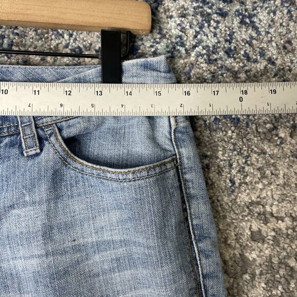 Seven7 Blue Skinny Jeans with Weathered Fading - Picture 3 of 10